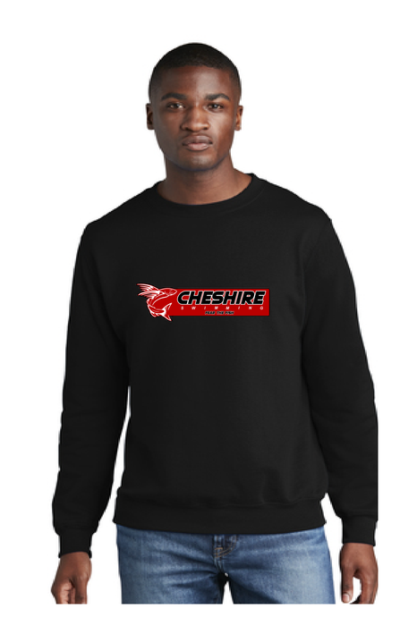 Fleece Crewneck Sweatshirt (Youth & Adult) / Black / Cheshire Forest Swim Team