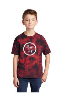 Youth Crystal Tie-Dye Tee / Black & Red / Cheshire Forest Swim Team