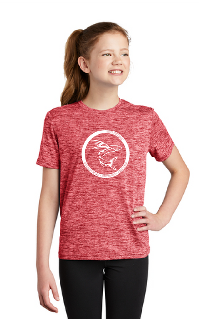 Youth PosiCharge Electric Heather Tee / Red / Cheshire Forest Swim Team