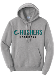 Fleece Pullover Hooded Sweatshirt (Youth & Adult) / Athletic Heather / Coastal Crushers Baseball