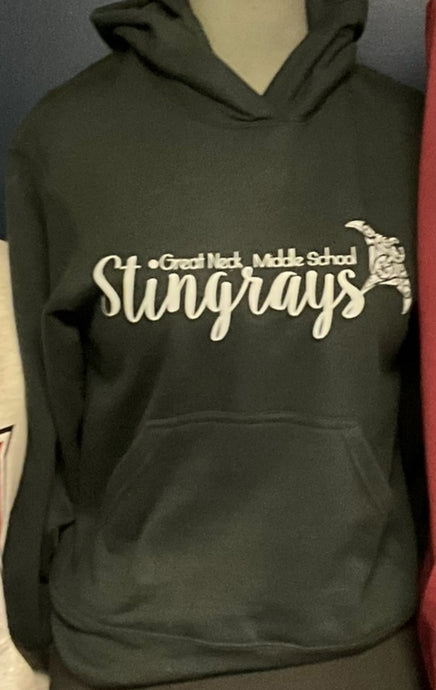 Great Neck Middle School Stingrays/Black Hoodie Sweatshirt