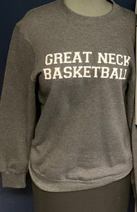 Great Neck middle School Basketball/Charcoal Grey Crewneck Sweatshirt