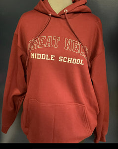 Great Neck Middle School/Hoodie Sweatshirt/Maroon