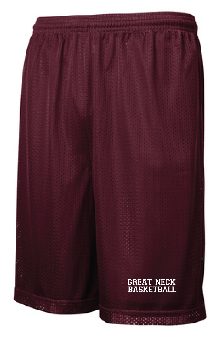 Classic Mesh Basketball Shorts (Youth & Adult) / Maroon / Great Neck B