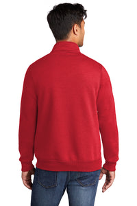 Fleece 1/4-Zip Pullover Sweatshirt / Red / Parkway Elementary School