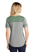 Ladies Tri-Blend Wicking Fan Tee / Forest Green Heather / Cox High School Water Polo