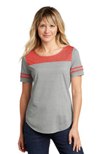 Ladies Tri-Blend Wicking Fan Tee / Red/Grey Heather  / Landstown Middle School Staff