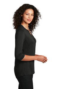 Ladies UV Choice Pique Henley / Black / Renaissance Academy