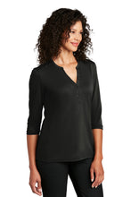 Ladies UV Choice Pique Henley / Black / North Landing Elementary School Staff