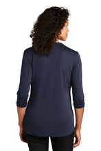 Ladies UV Choice Pique Henley / Navy / Landstown Middle School Staff