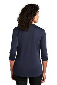 Ladies UV Choice Pique Henley / Navy / Landstown Middle School Staff