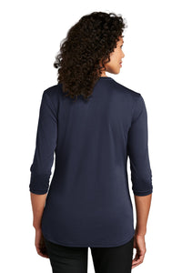 Ladies UV Choice Pique Henley / Navy / Grassfield Elementary School Staff