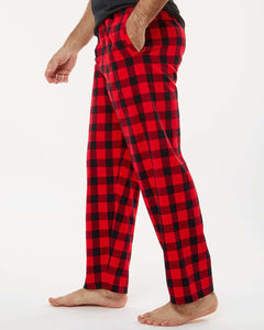 Cotton Tee and Flannel Pants Pajamas (Youth & Adult) / Black / Red & Black Buffalo / North Landing Elementary School