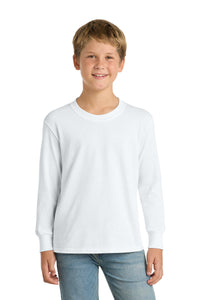 Long Sleeve Core Cotton Tee (Youth & Adult) / White / Ghent United Methodist Preschool