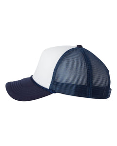 Foam Mesh-Back Trucker Cap / White/Navy / First Colonial High School Softball