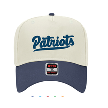5 Panel Mid Profile Baseball Cap  / Navy & Naural / First Colonial High School