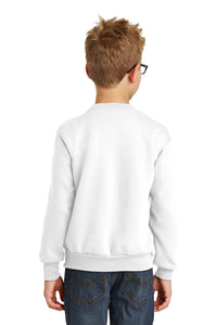 Core Fleece Crewneck Sweatshirt (Youth & Adult) / White / Larkspur Swim and Racquet Club