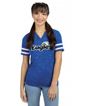 Ladies Monterey Tee / Royal Heather/White / First Colonial High School Cheerleading