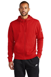 Nike Club Fleece Sleeve Swoosh Full-Zip Hoodie / Red / Cape Henry Collegiate