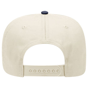 5 Panel Mid Profile Baseball Cap  / Navy & Naural / First Colonial High School