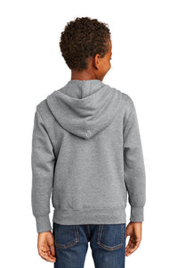 Youth Fleece Full-Zip Hooded Sweatshirt / Ash / North Landing Elementary School