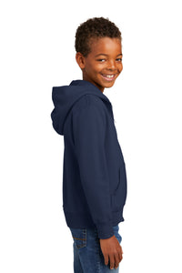 Fleece Full-Zip Hooded Sweatshirt (Youth & Adult) / Navy / Wahoos Baseball