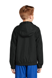 Youth Hooded Windbreaker Jacket / Black / Cataumet Club Camp