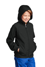 Youth Hooded Windbreaker Jacket / Black / Cataumet Club Camp