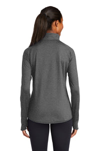 Ladies Stretch 1/2-Zip Pullover / Charcoal Grey Heather / Renaissance Academy