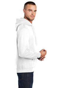 Core Fleece Pullover Hooded Sweatshirt / White / Larkspur Middle School Football