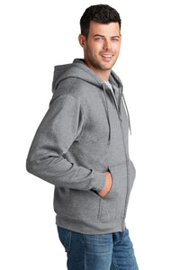 Fleece Full-Zip Hooded Sweatshirt / Athletic Heather / Landstown Middle School Softball