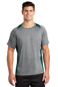 Heather Colorblock Contender Tee / Forest Green/ Heather Grey / Cox High School Water Polo