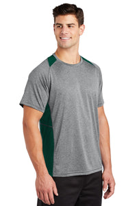 Heather Colorblock Contender Tee / Forest Green/ Heather Grey / Cox High School Tennis