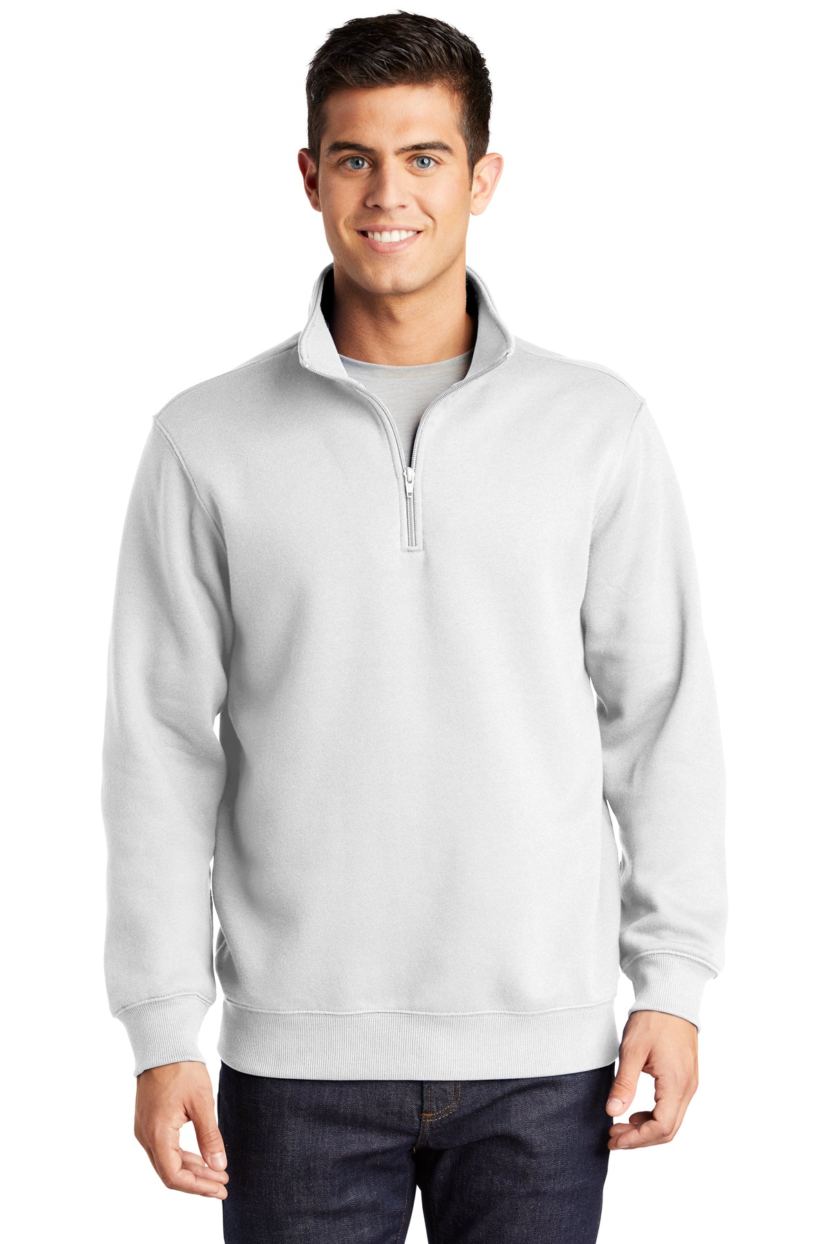 1/4-Zip Sweatshirt / White / Landstown High School