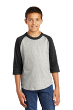 Youth Colorblock Raglan Jersey / Heather Grey/ Black / Bayside Sixth Grade Campus