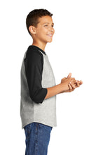 Youth Colorblock Raglan Jersey / Heather Grey/ Black / Bayside Sixth Grade Campus