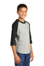 Youth Colorblock Raglan Jersey / Heather Grey/ Black / Bayside Sixth Grade Campus