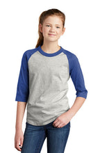 Youth Colorblock Raglan Jersey / Heather Grey & Royal  / New Castle Elementary School