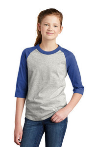 Youth Colorblock Raglan Jersey / Heather Grey & Royal  / Grassfield Elementary School