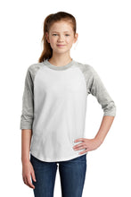 Youth Colorblock Raglan Jersey / White/Grey Heather / Kingston Elementary School