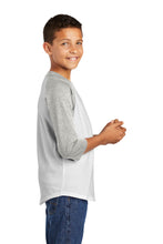 Youth Colorblock Raglan Jersey / White/Grey Heather / Star Of The Sea