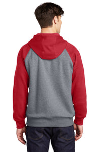 Raglan Colorblock Pullover Hooded Sweatshirt / True Red/ Vintage Heather / Cape Henry Collegiate Volleyball
