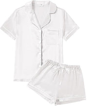Womens Satin Silky Pajama Sets Short Sleeve Sleepwear/ 5 Colors / Custom Shop