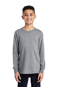 Long Sleeve Core Cotton Tee (Youth & Adult) / Ash / Bayside Sixth Grade Campus