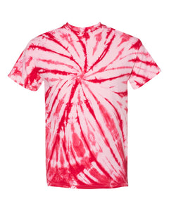 Cyclone Pinwheel Tie-Dyed T-Shirt (Youth & Adult) / Red / Bayside Sixth Grade Campus