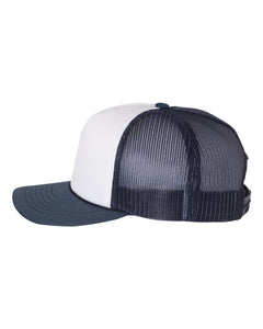 Foam Trucker Cap / White/Navy / Landstown High School Water Polo