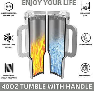 40oz Stainless Steel Tumbler / White / Little Neck Swim Team