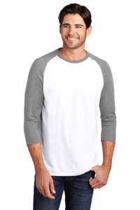 Perfect Tri 3/4-Sleeve Raglan / White/Grey / Sandpiper Montessori