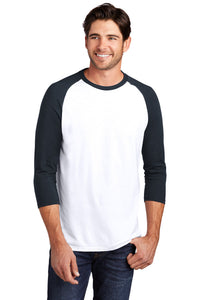 Perfect Tri 3/4-Sleeve Raglan / White Navy / New Castle Elementary School Staff