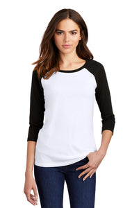 Women’s Perfect Tri 3/4-Sleeve Raglan / Black/White / Bayside Sixth Grade Campus Staff Store